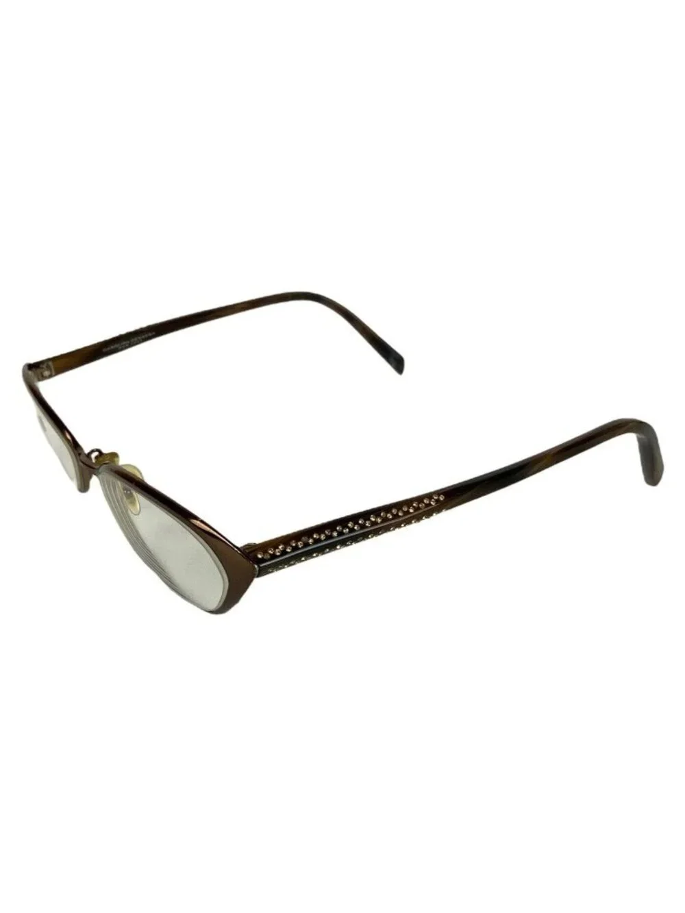 Carolina Herrera Womens Cat Eye Glasses Frames H103 Shiny Brown Bling 51-16-140